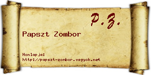 Papszt Zombor névjegykártya